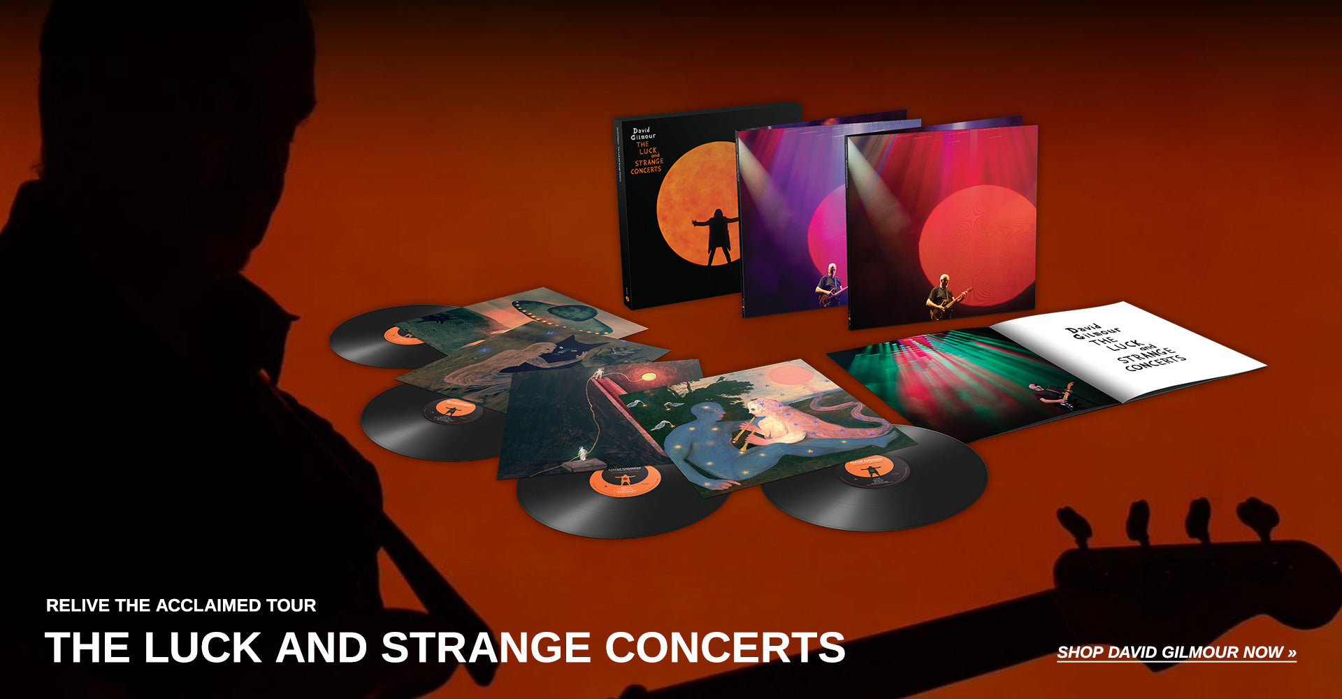 Relive the acclaimed tour, The Luck and Strange Concerts. Shop David Gilmour now.